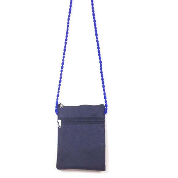 Purple Embroidered Ball String Boho Cross Body Bag - Picture 5 of 7